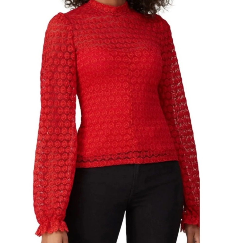 Nightcap Vibrant Red Lace Blouse